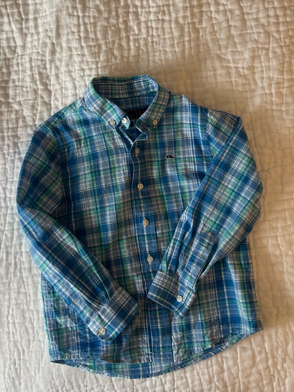 Vineyard Vines Blue & Green Plaid Button-Down Shirt
